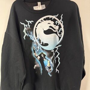Black Graphic Men Sweater Mortal Combat